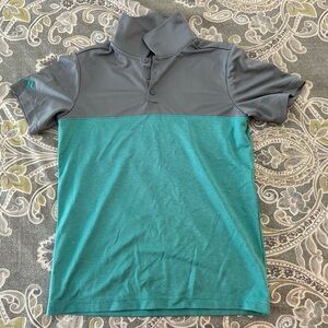 adidas Gray and Teal Boys Golf Polo